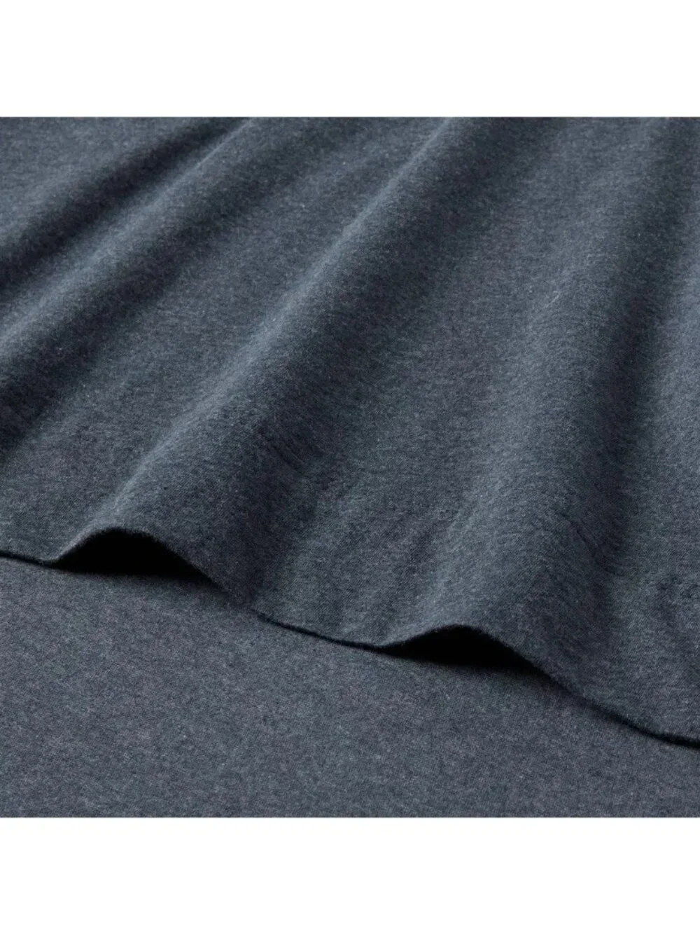 Threshold 100% Cotton Jersey Heathered Dark Blue Queen Size 4 Piece Sheet Set